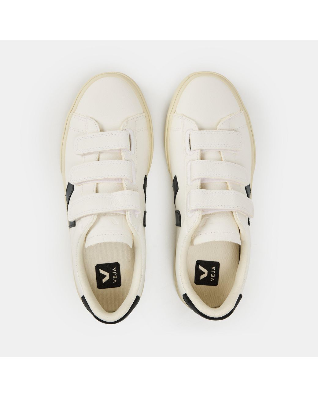 Veja White Recife Leather Velcro Court Trainers