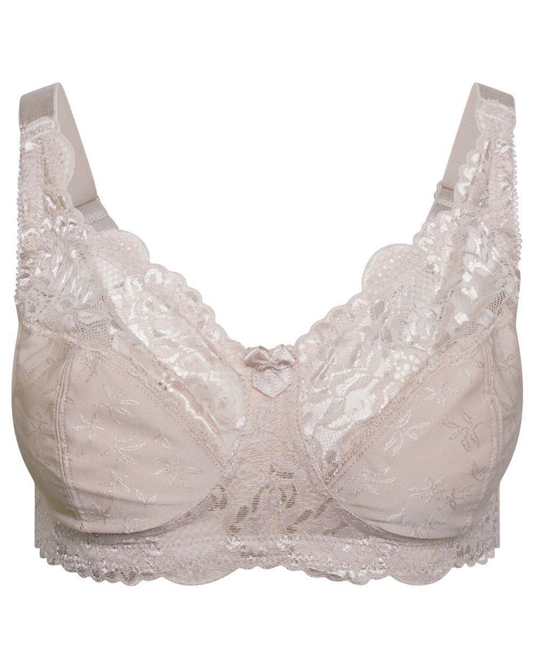 Valbonne Gray Non-wired Lace Full Support Full Cup Bra 36-46 D-h