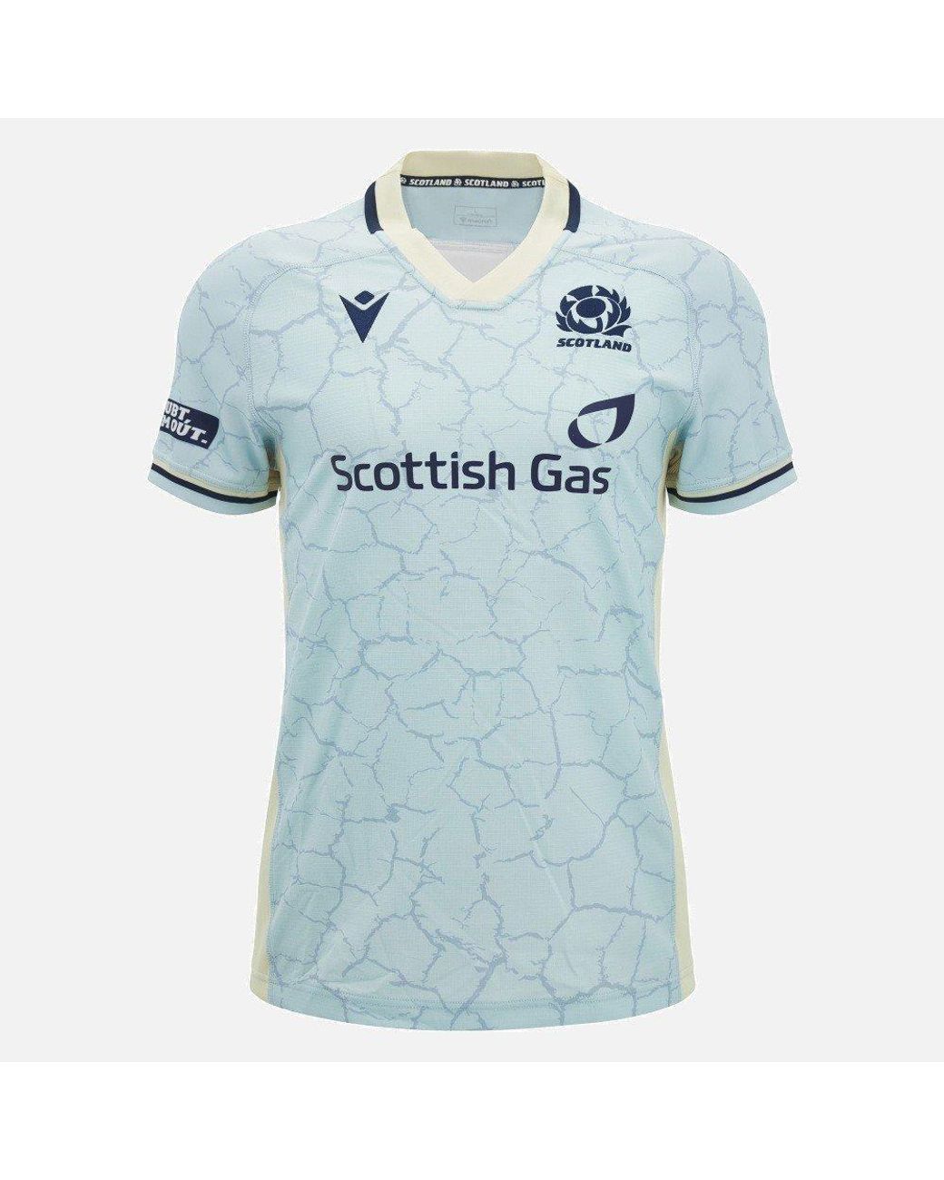 MACRON Blue Scotland Rugby Training Short-Sleeve T-Shirt for men