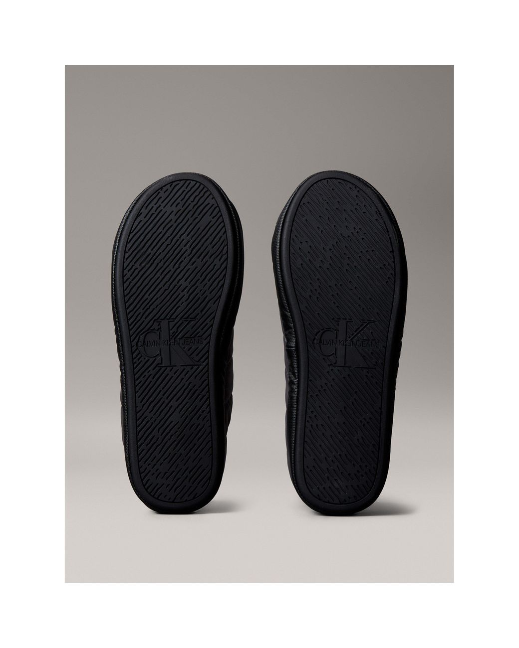 Calvin Klein Gray Puffer Moccasin Slippers for men
