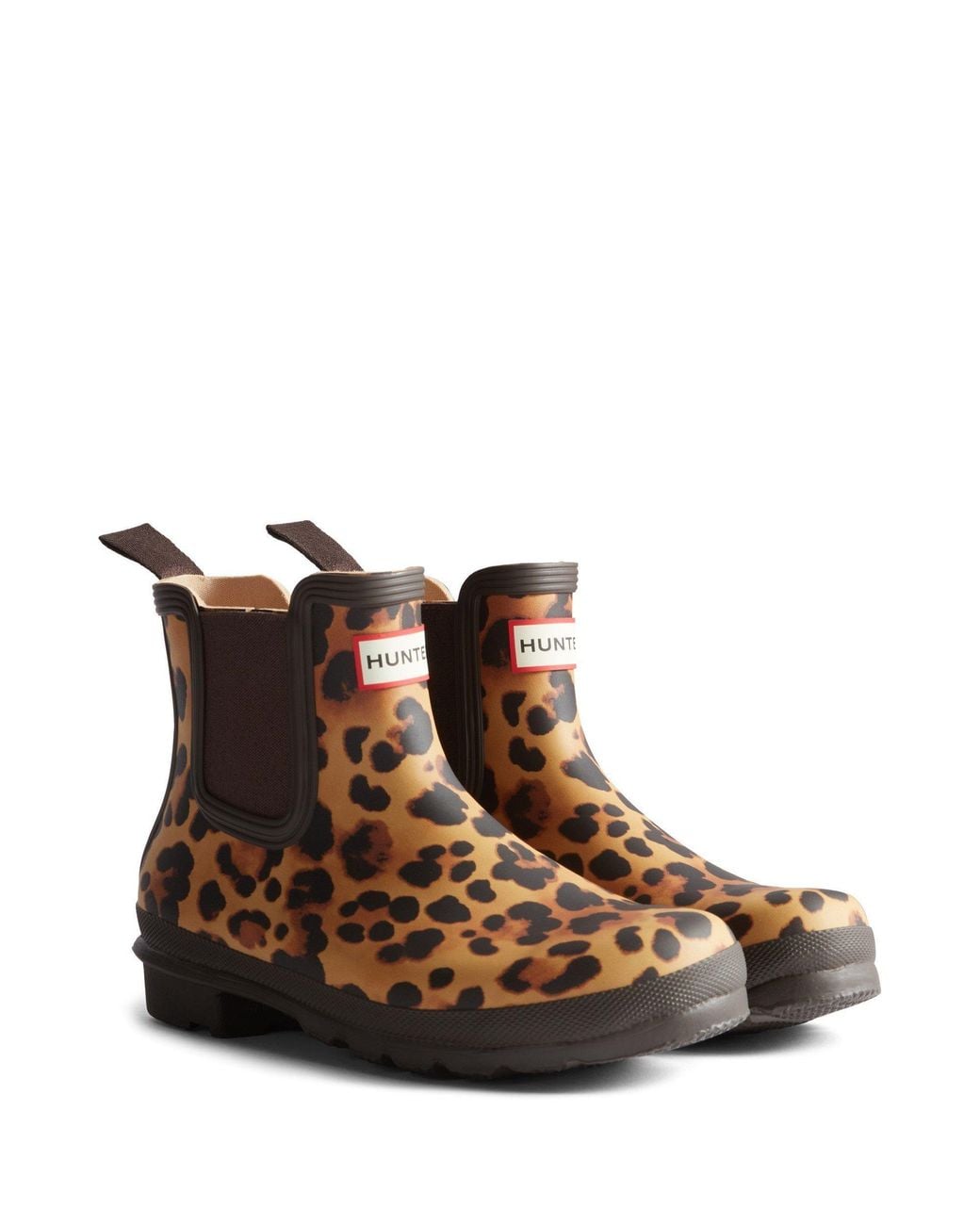Hunter Brown Original Chelsea Leopard Print Boot