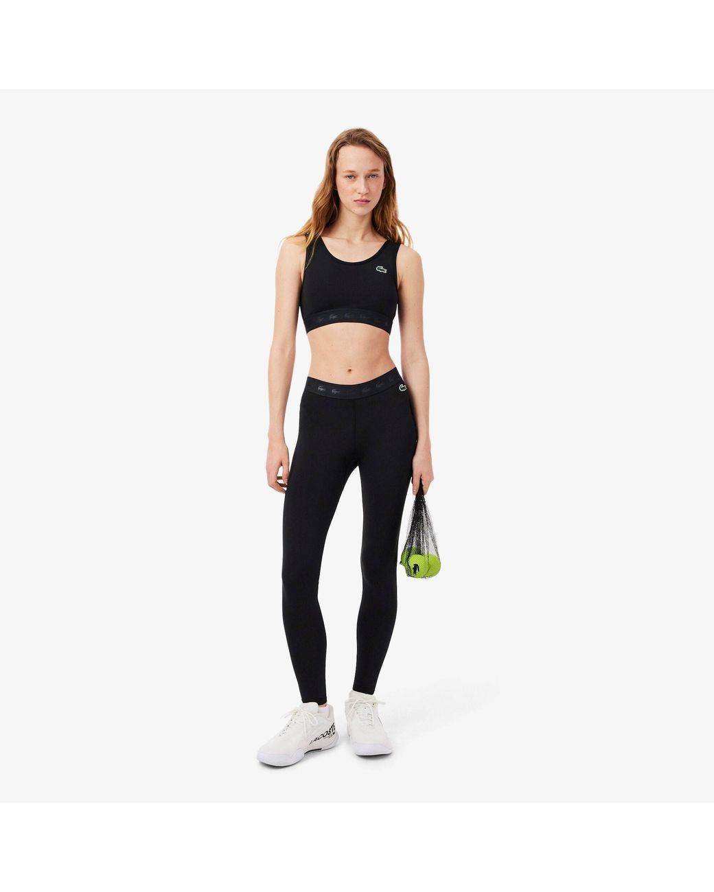 Lacoste Black Slim-Fit Gym Leggings