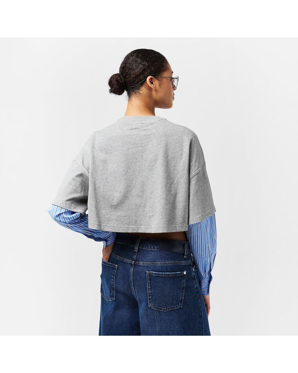 WRSTBHVR Blue Worst B Teela Long Sleeve Cropped Crop Top