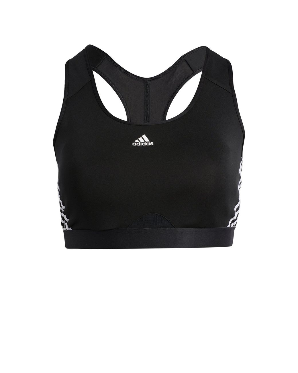 Adidas Black Powerreact Training Medium-Support 3-Stripe