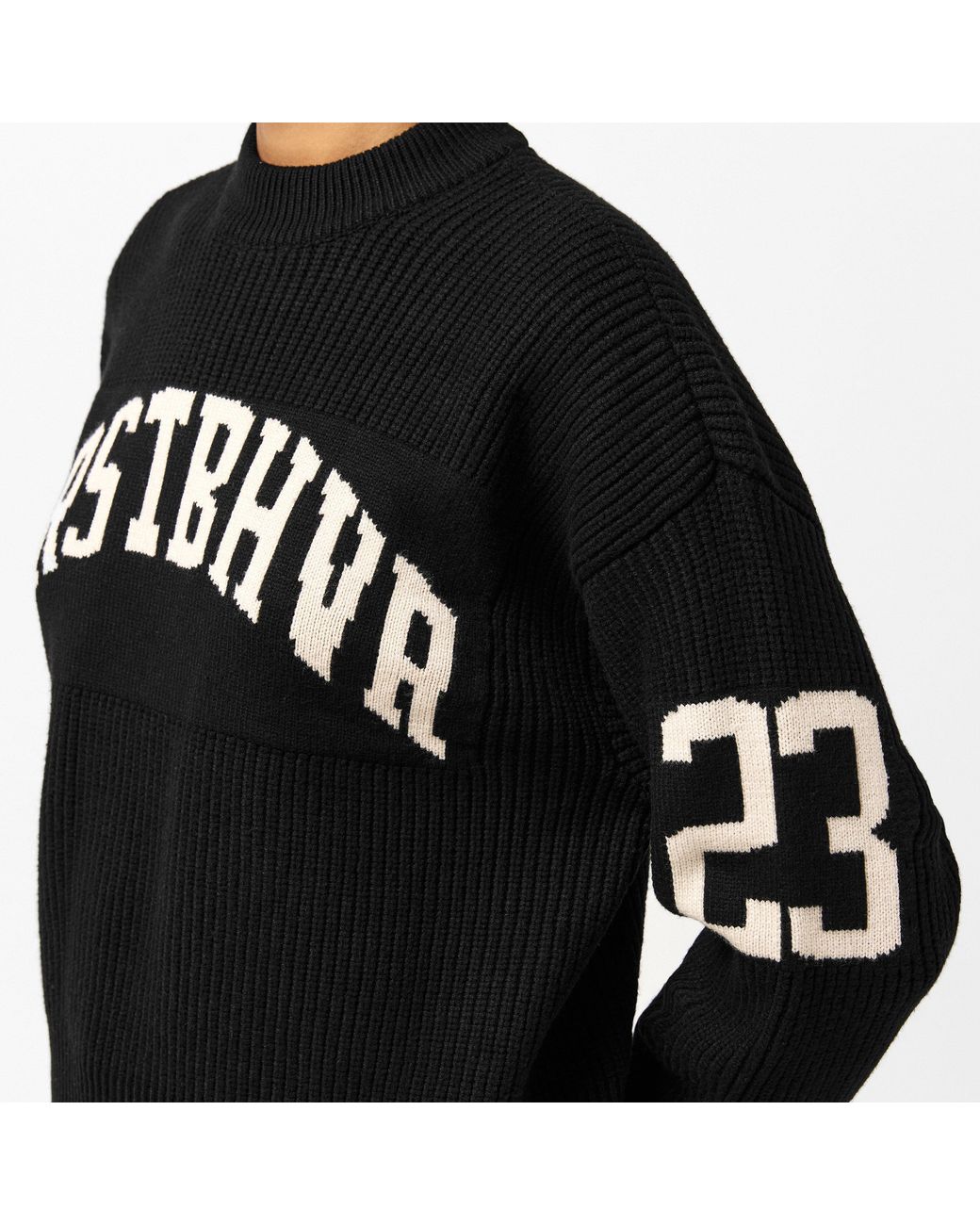 WRSTBHVR Black Minimalist Crew Neck Jumper