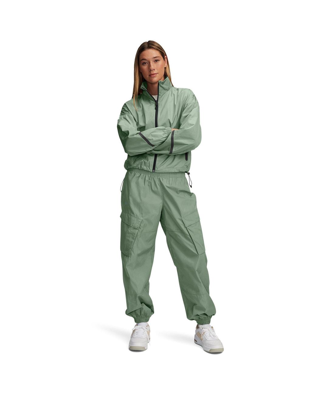 Under Armour Green Woven Sheen Performance Training Jacket