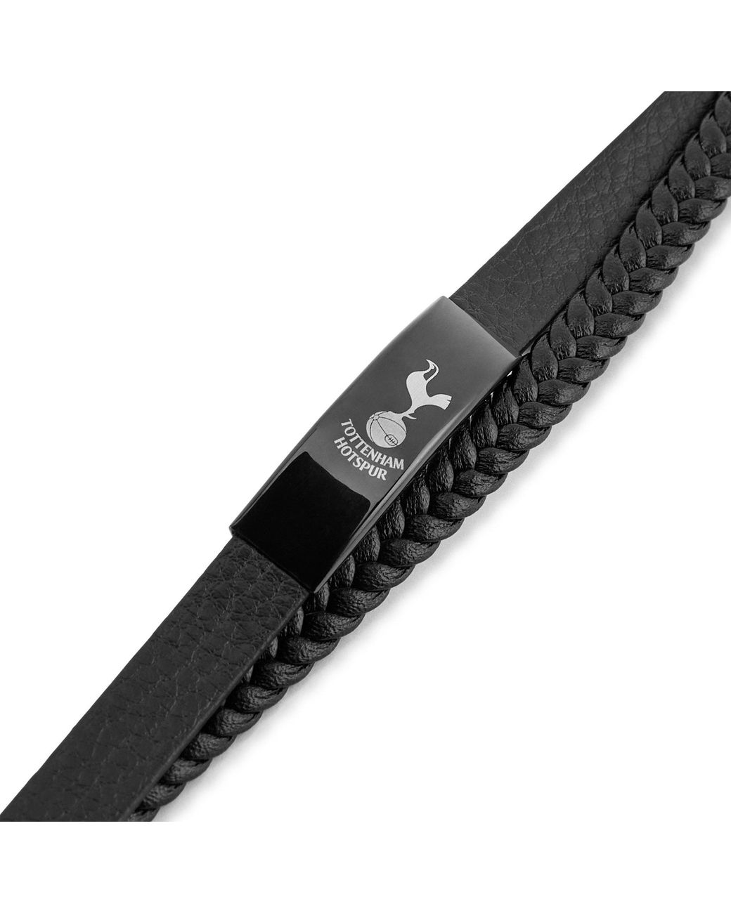 Team Black Officially Licensed Stainless Steel And Leather Ip Bracelet