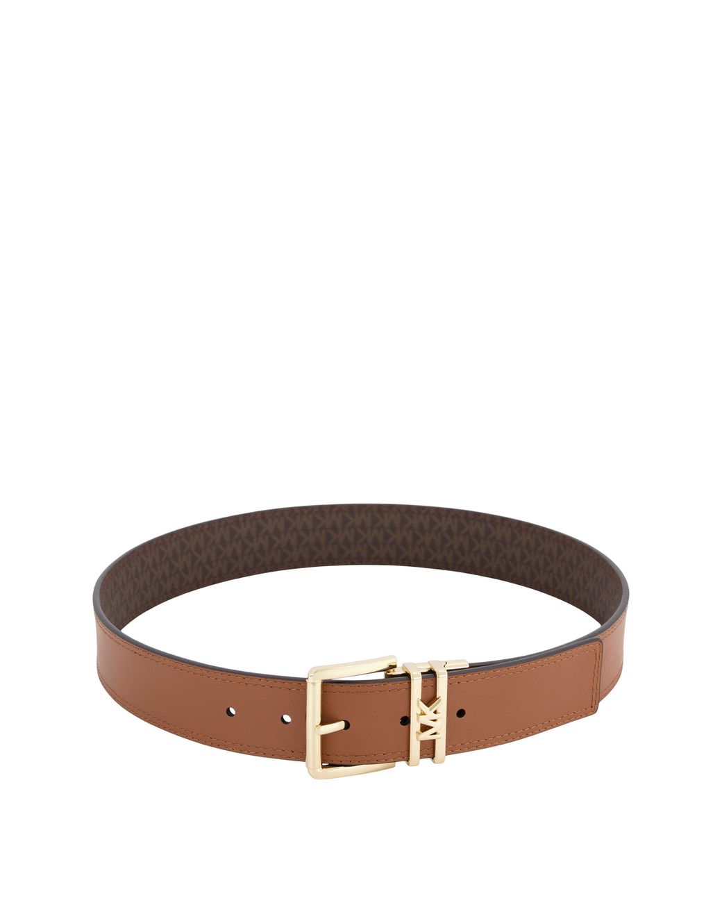 MICHAEL Michael Kors Brown Signature Logo Monogram Leather Belt