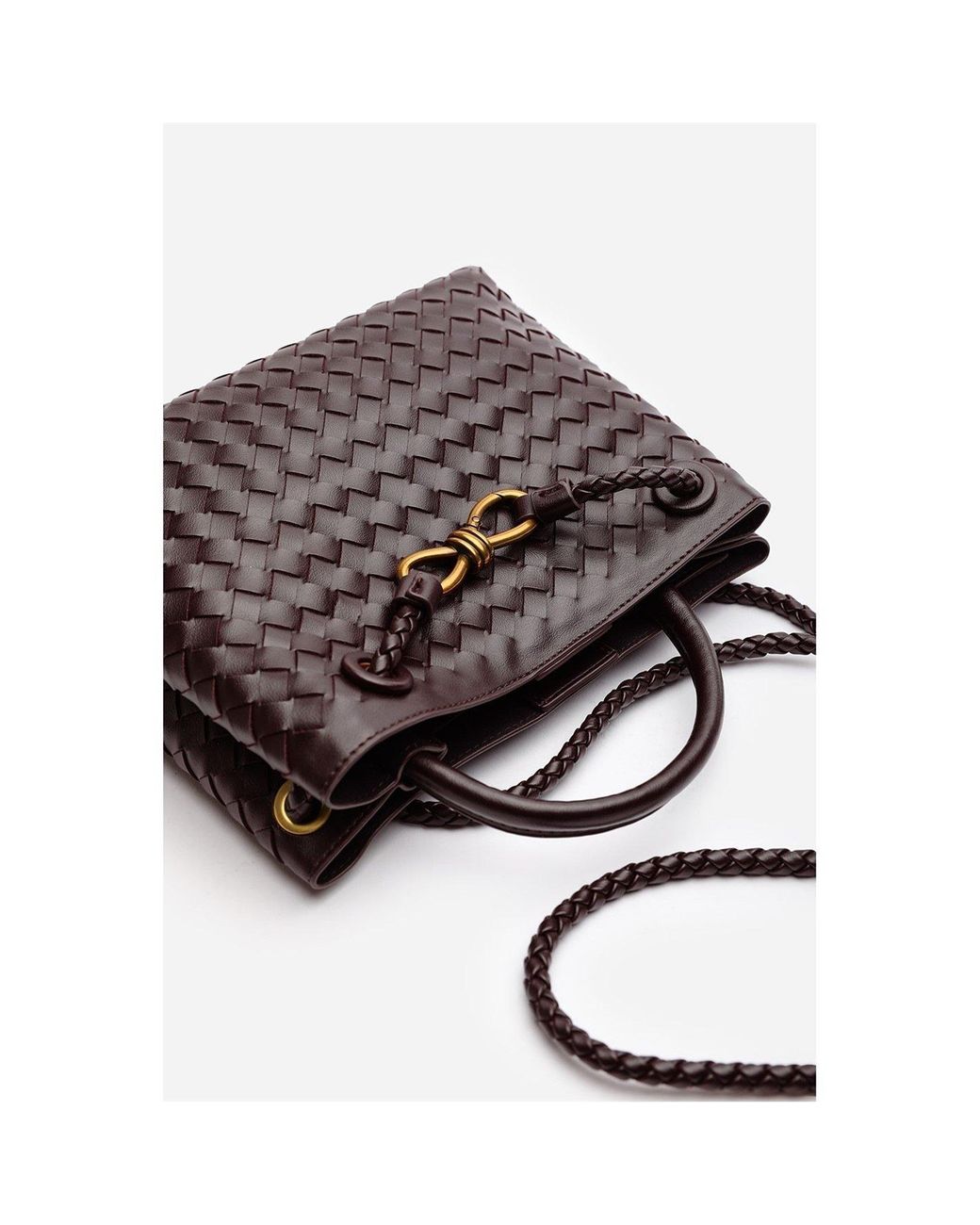 Where's That From Black Wheres Woven Leather Tote Bag With Detail