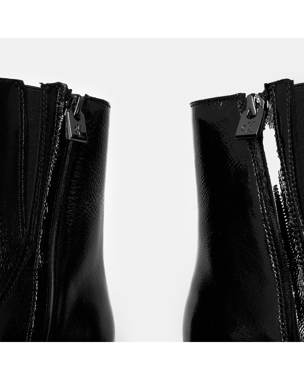 Calvin Klein Black Chunky Ankle Biker Boots