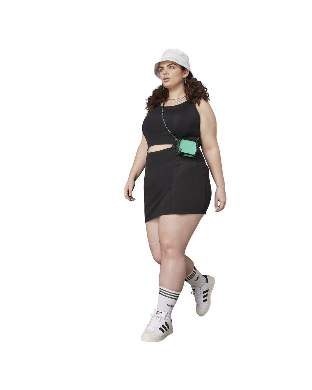 Adidas Originals Black Rib Cut Out Dress