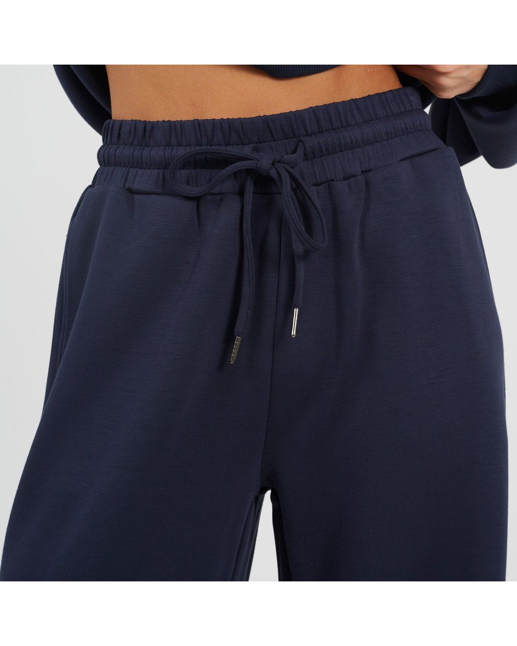 Brave Soul Blue Ladies Wide Leg Scuba Jogger