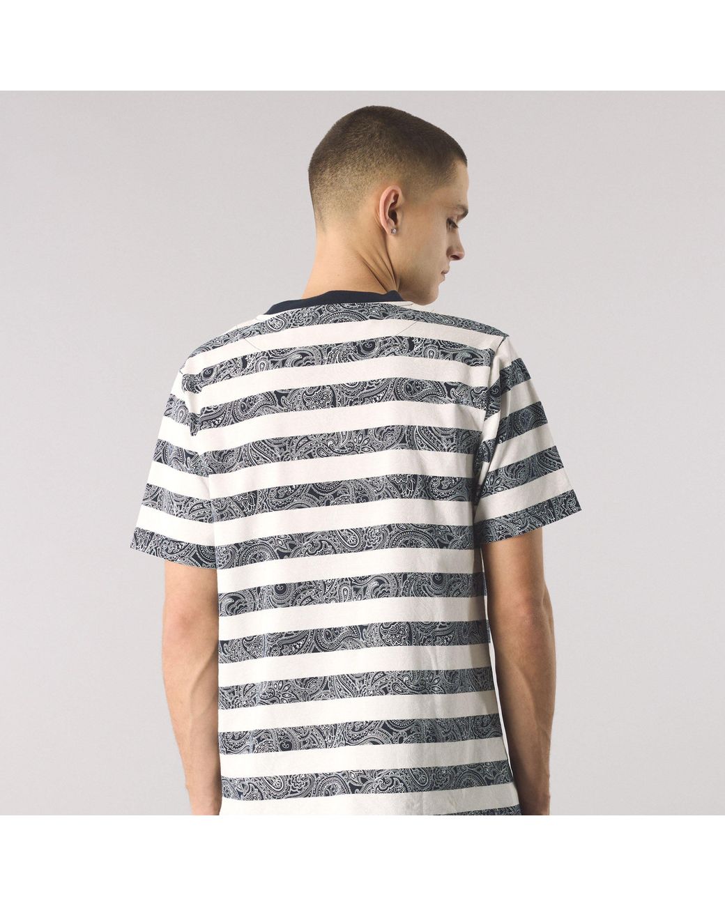 Pretty Green Blue Eclipse Stripe Regular Fit T-Shirt for men