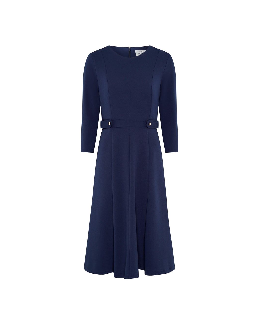 Gina Bacconi Blue Karon Long Sleeve Midi Dress