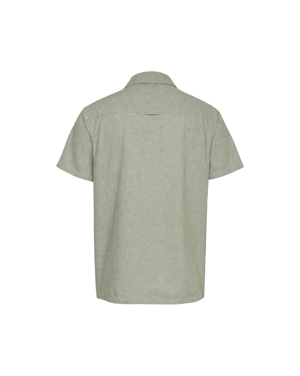 Tommy Hilfiger Green Linen Blend Short-Sleeve Plain Shirt for men