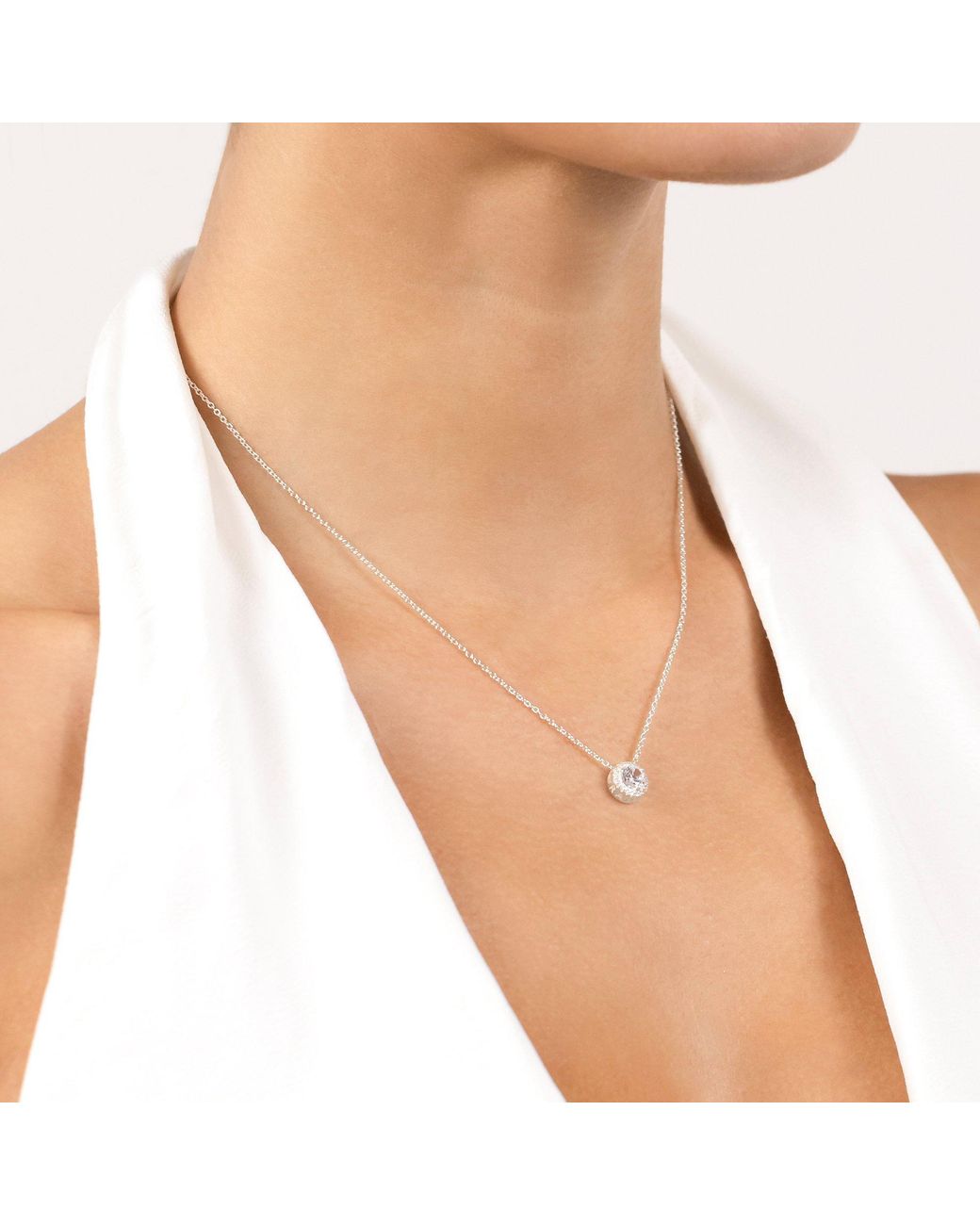 Radley Metallic Sterling Cz Stone Set Necklace