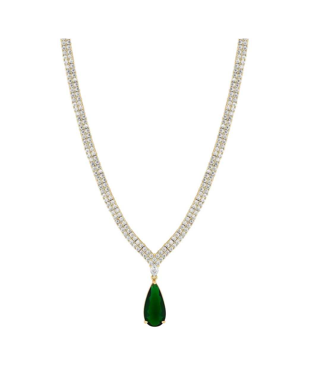 Jon Richard Green Plated Cz Collar Necklace