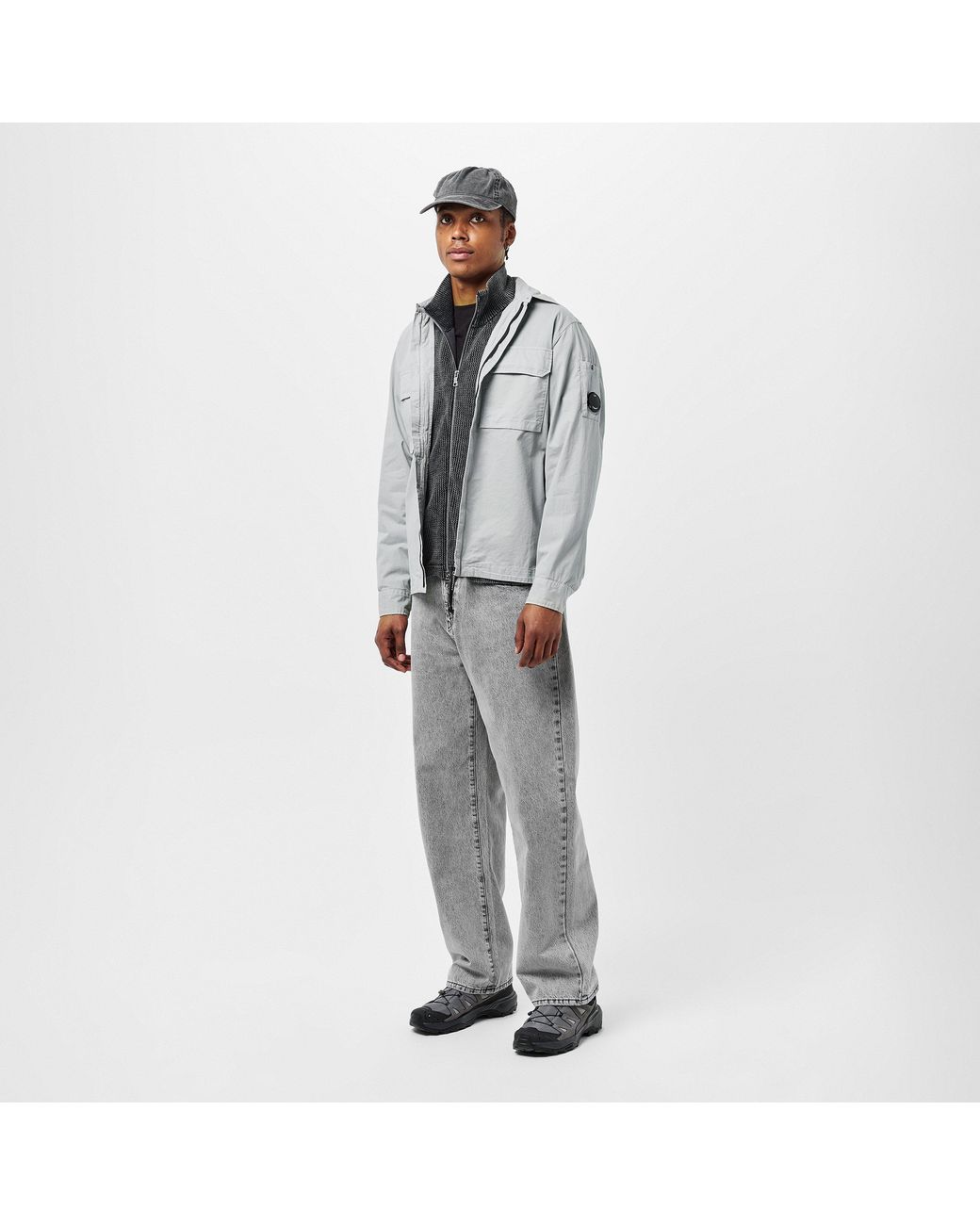 C P Company Gray Gabard Overshirt for men