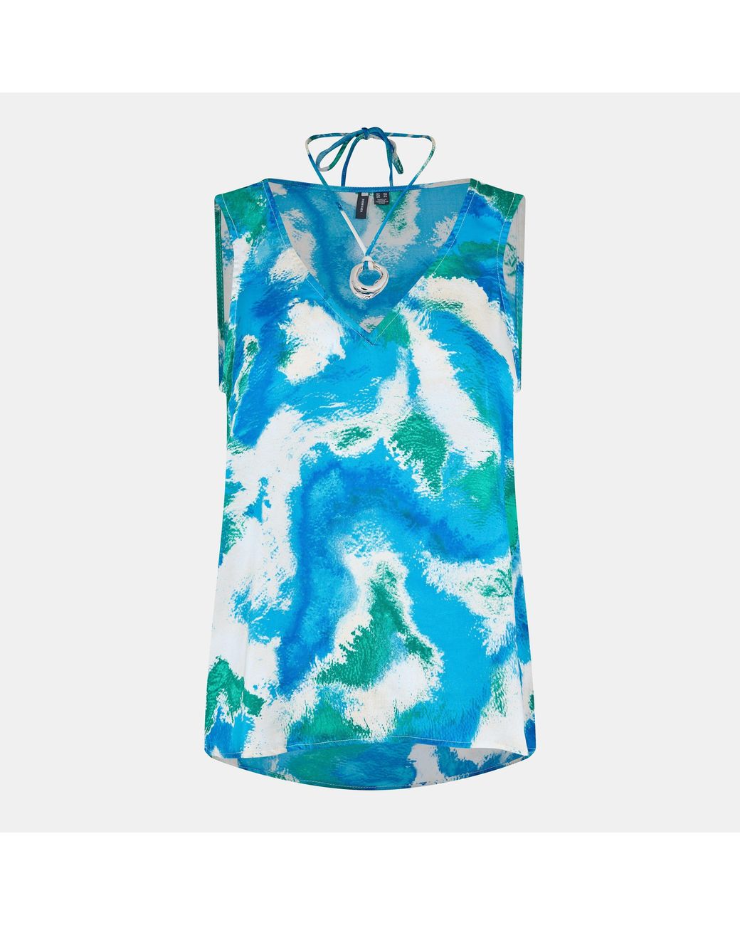 Vero Moda Blue Short-Sleeve V-Neck Blouse