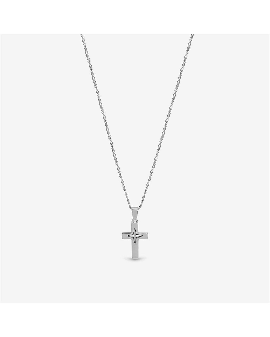 Inicio Metallic Sterling Plated Cross Pendant