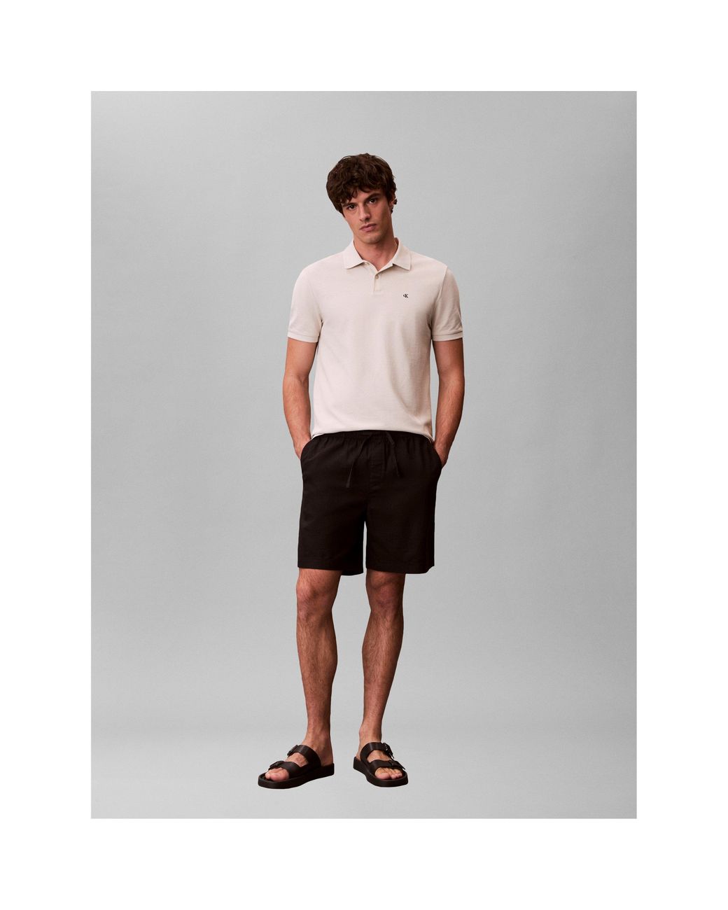 Calvin Klein Natural Ckj Pique Short-Sleeve Polo Shirt for men