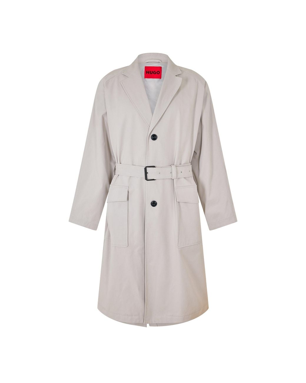 HUGO Gray Overcoat for men