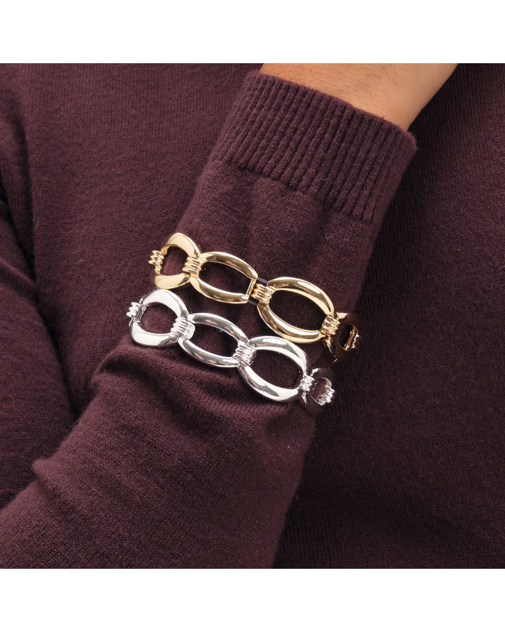Jon Richard Metallic Plated Chain Stretch Bracelet