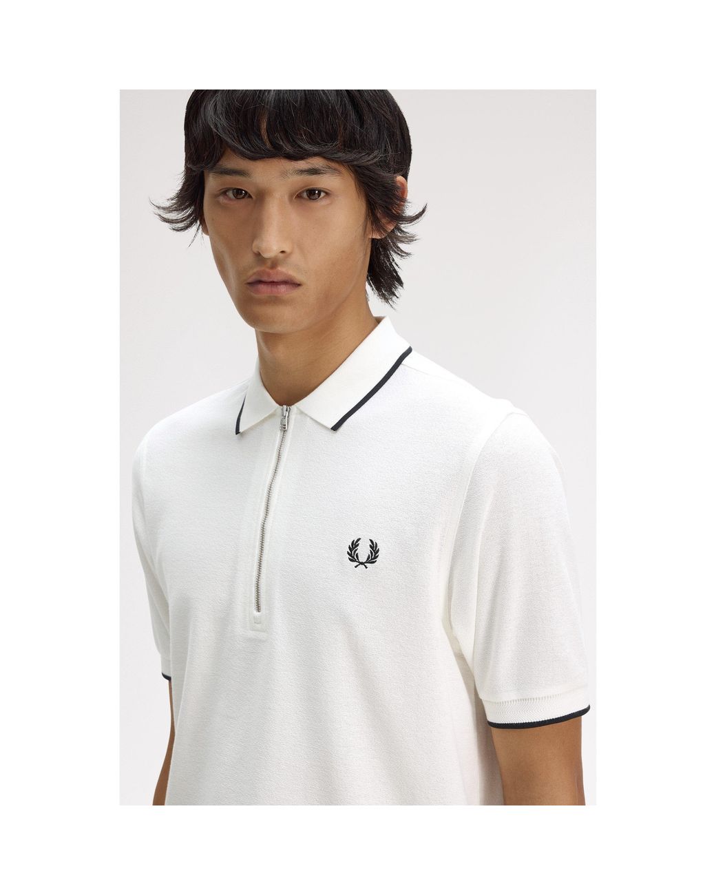 Fred Perry White Short Sleeve Polo Shirt for men