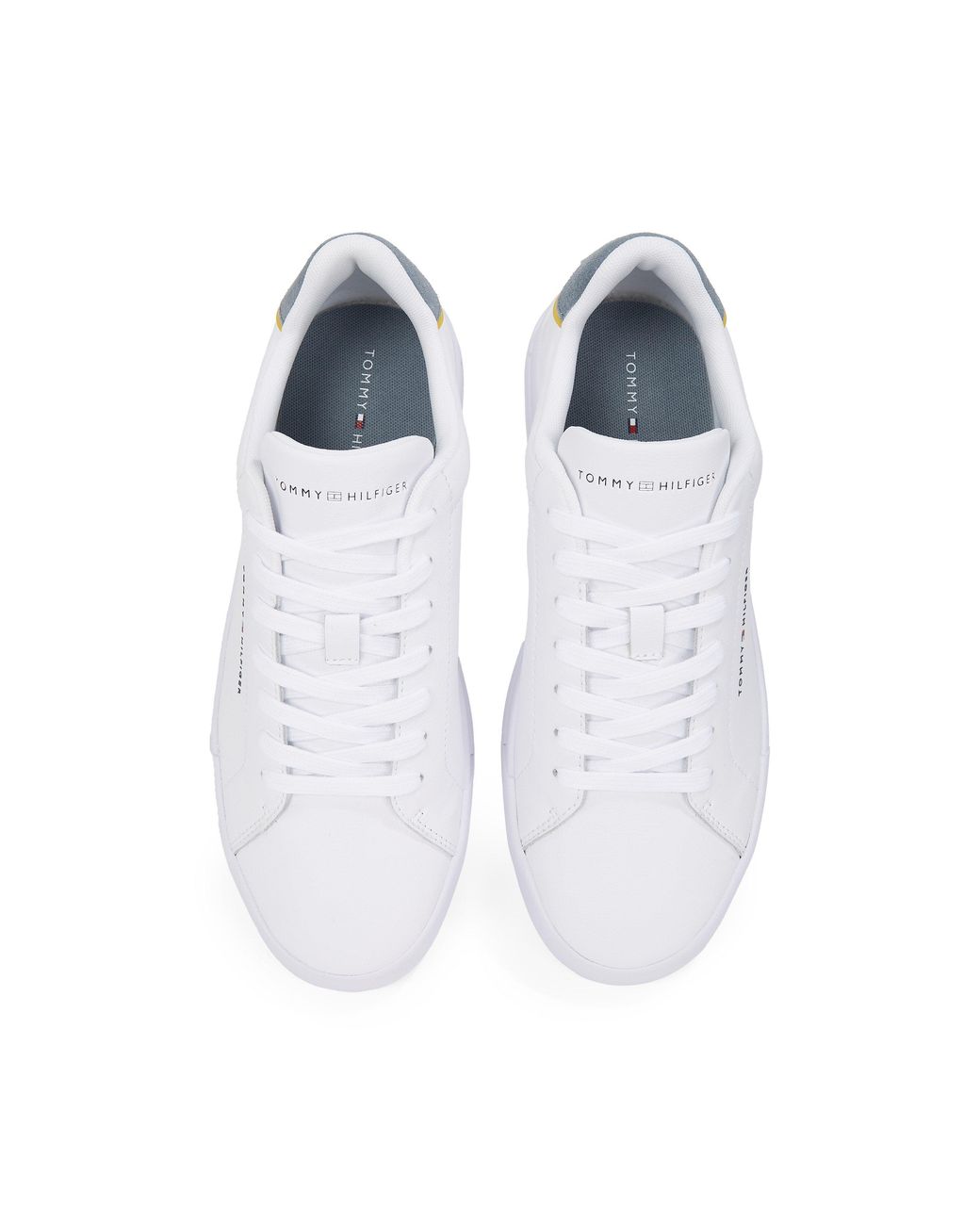 Tommy Hilfiger Blue Court Leather Low Top Trainers for men