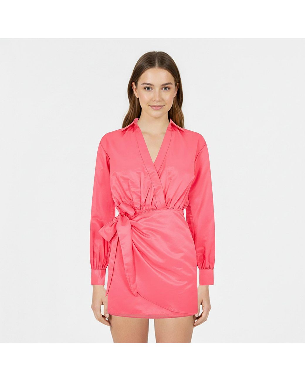 Jack Wills Pink Draped Shirt Dress