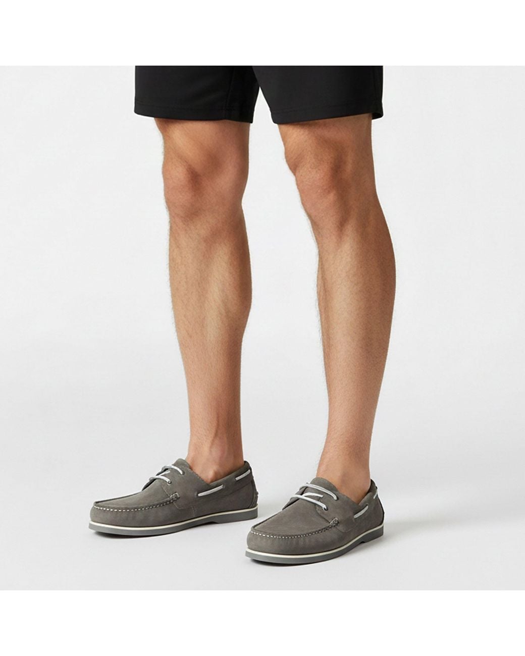 Jack Wills Gray Leather Boat Shoes for men