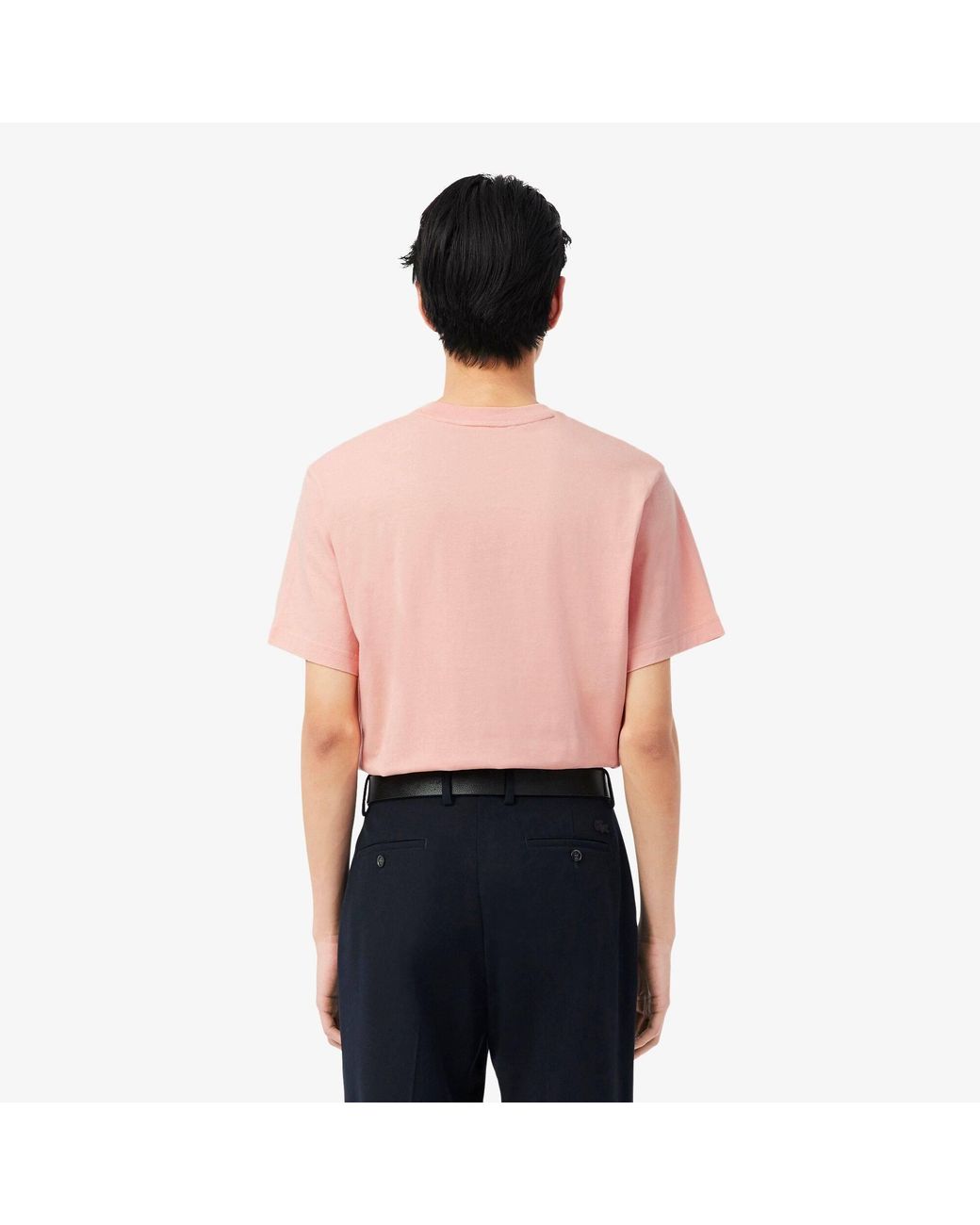 Lacoste Pink Regular Fit Small Logo T-Shirt for men