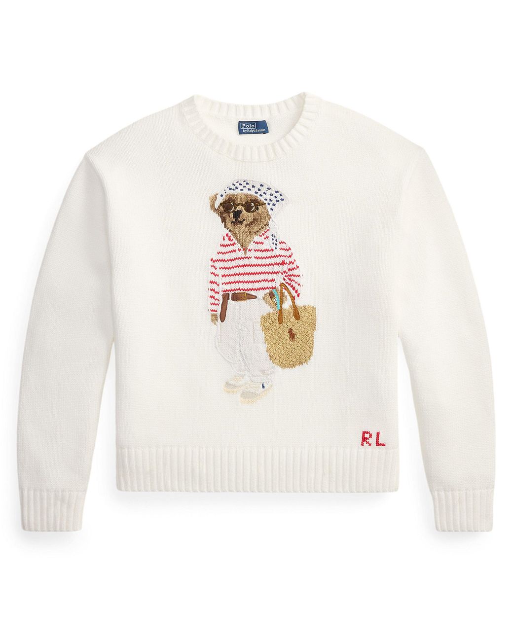 Polo Ralph Lauren White Crew Neck Jumper