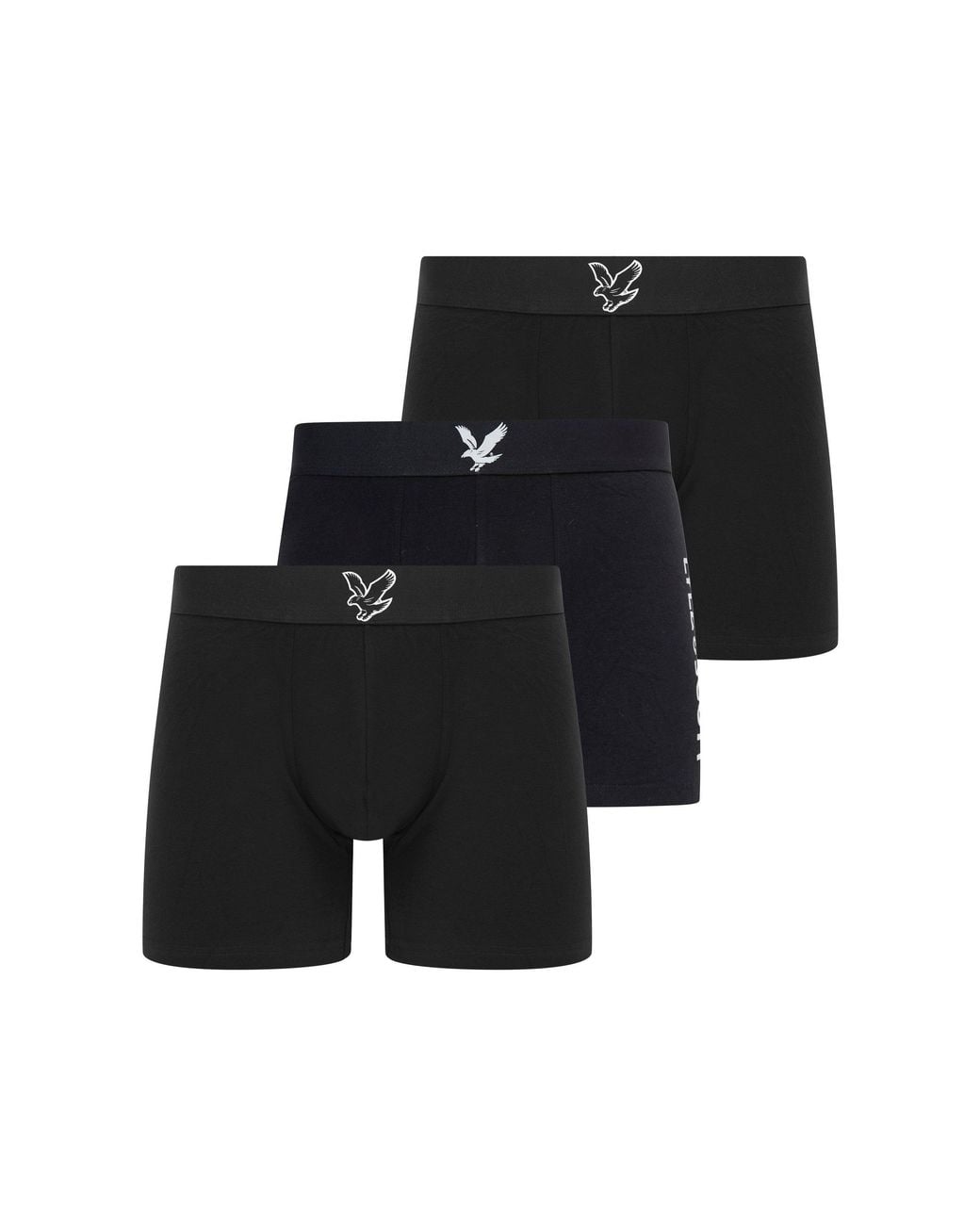 Lyle & Scott Black Jonathan Cotton Boxers 3 Pack for men