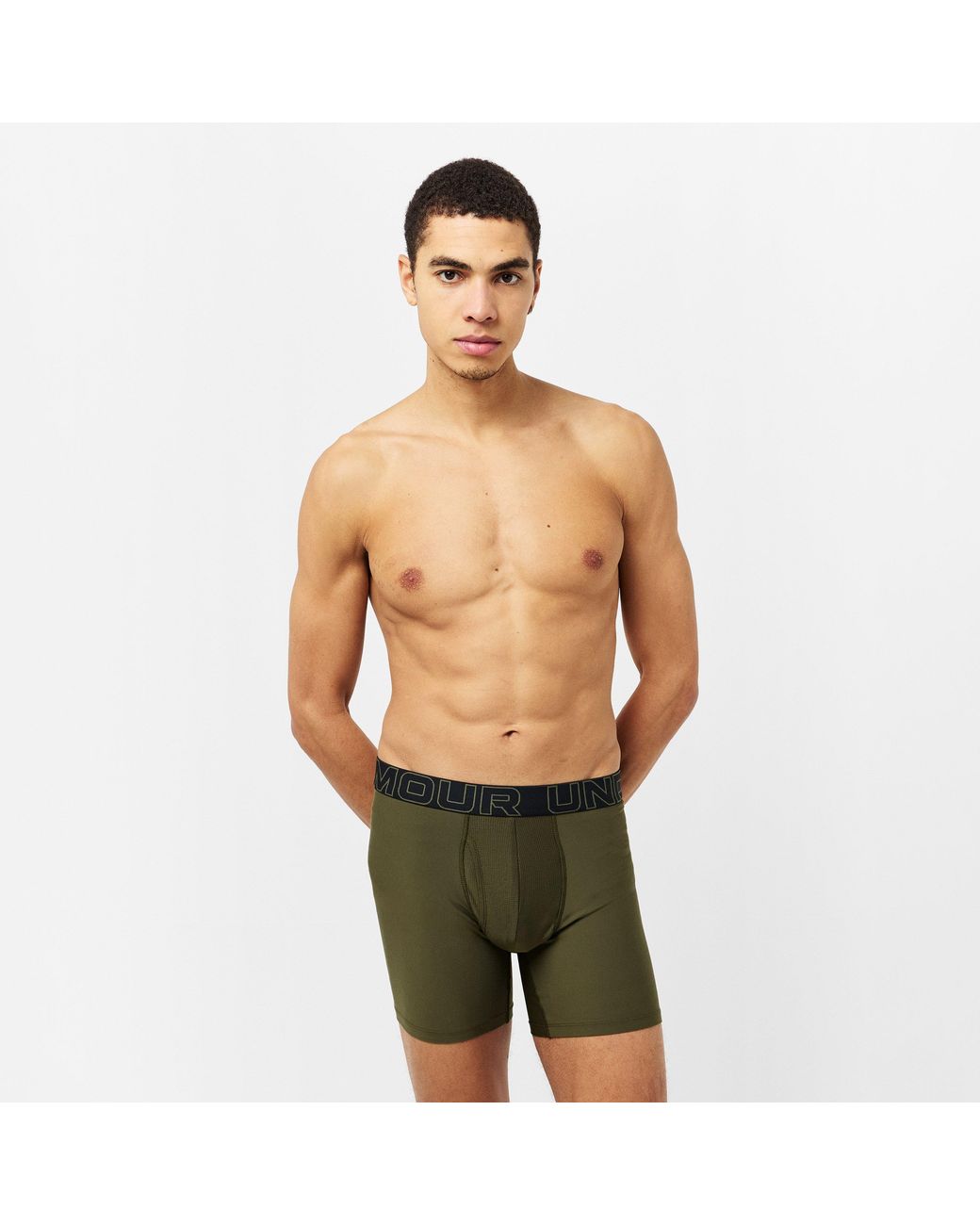 Under Armour Green 2Pk 6In Tech 2 Boxers for men