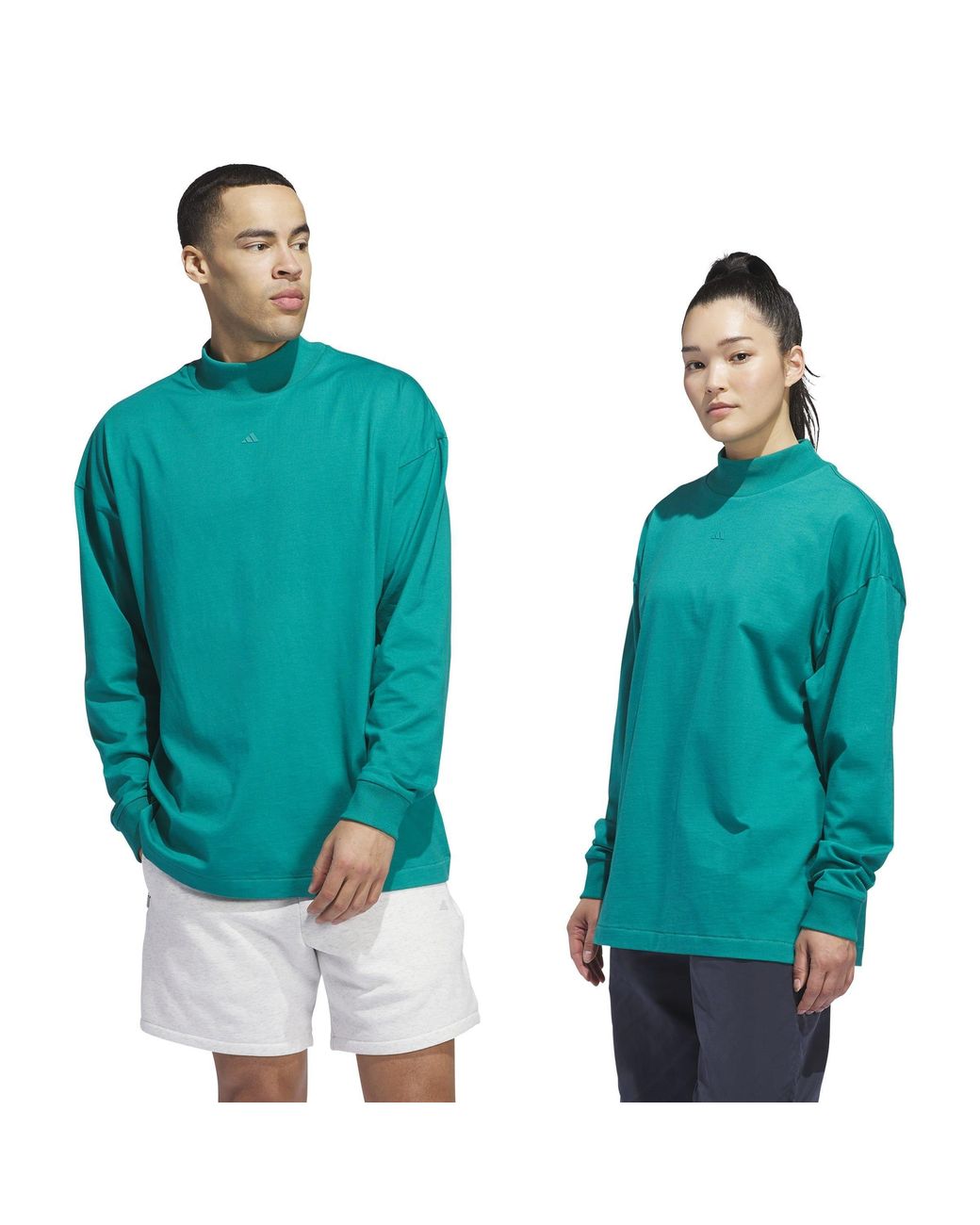 Adidas Blue Basketball Long Sleeve Tee T-Shirt for men
