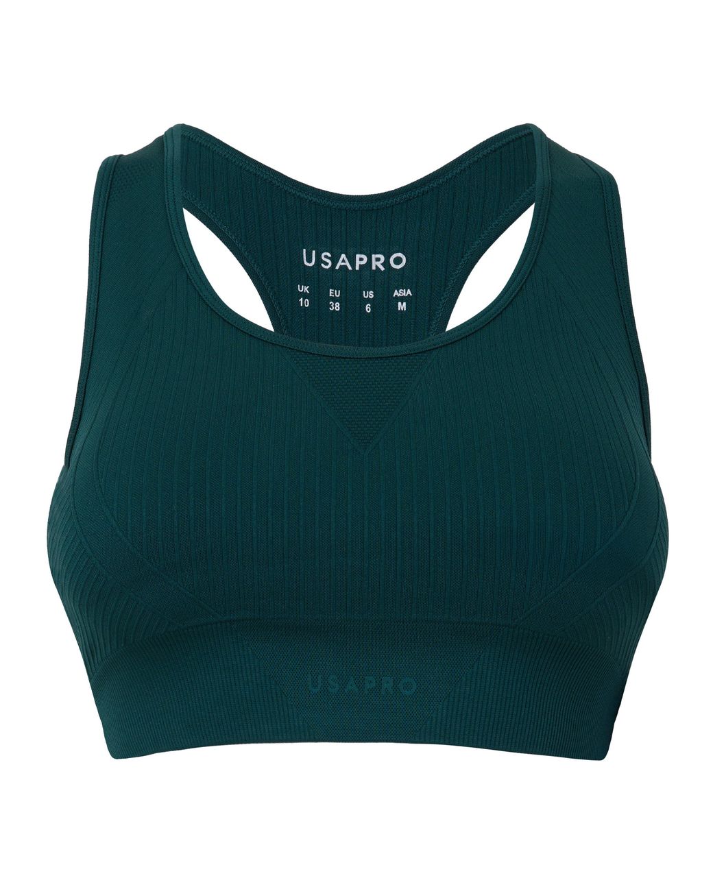 Usa Pro Green Up Seamless Crop Sports Bra