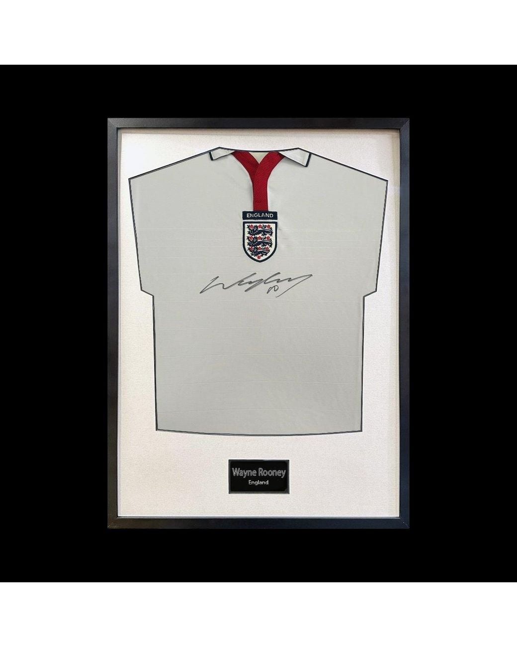 The Fan Cave Black Wayne Rooney Signed England Shirt Standard Frame