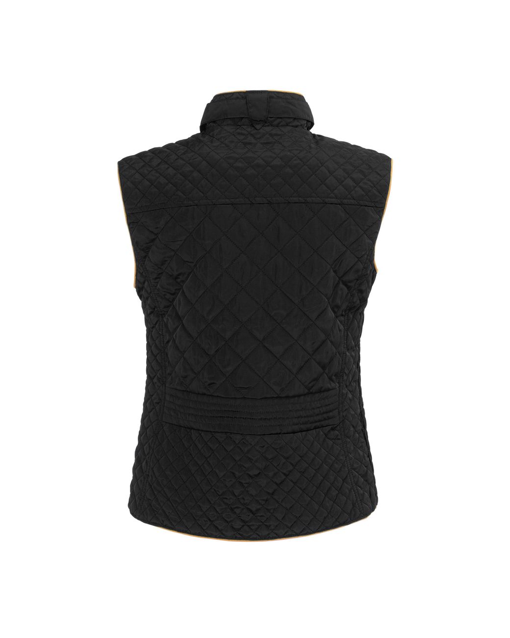 Miso Black Stand Collar Full Zip Hip Length Gilet