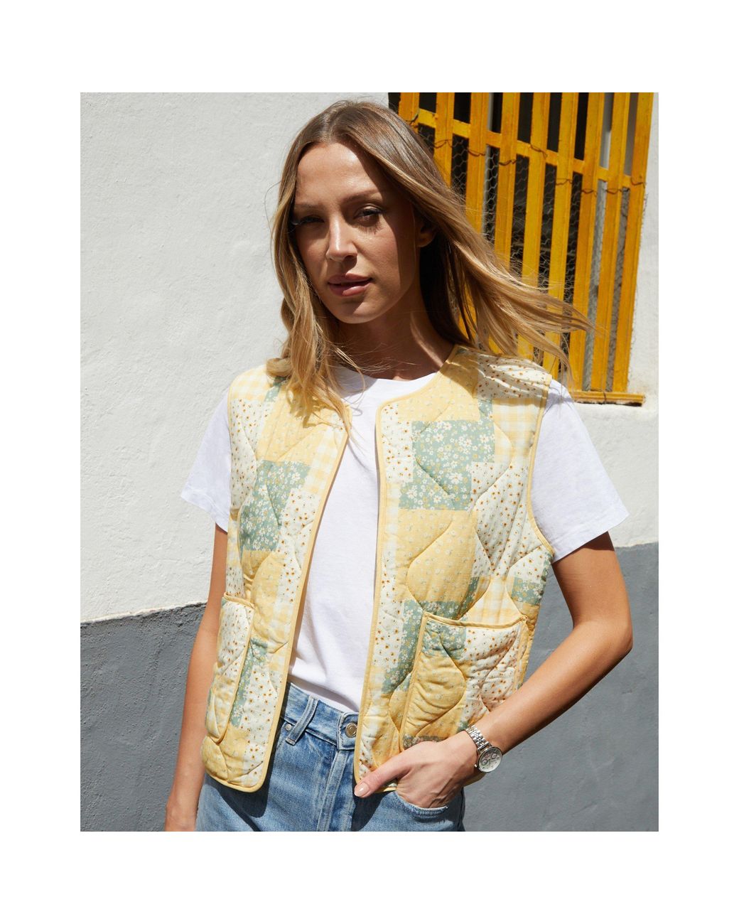 Threadbare Yellow Cabos Lightweight Gilet