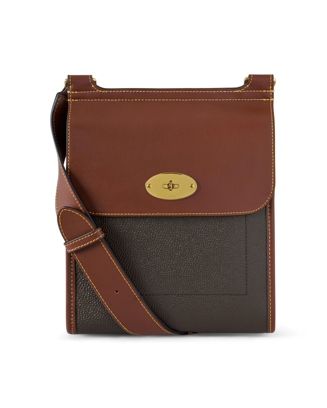 Mulberry Brown Antony Scotchgrain And Leather Cross-Body Bag