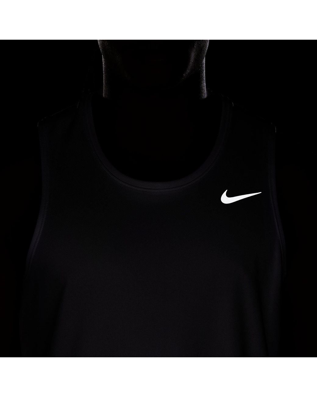 Nike White Miler Dri-Fit Running Tank Top for men