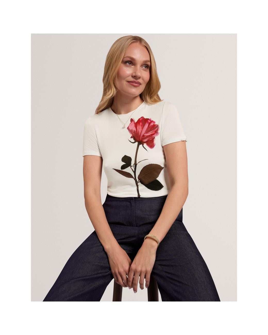 Ted Baker White Ted Floral Print Tee Ld71