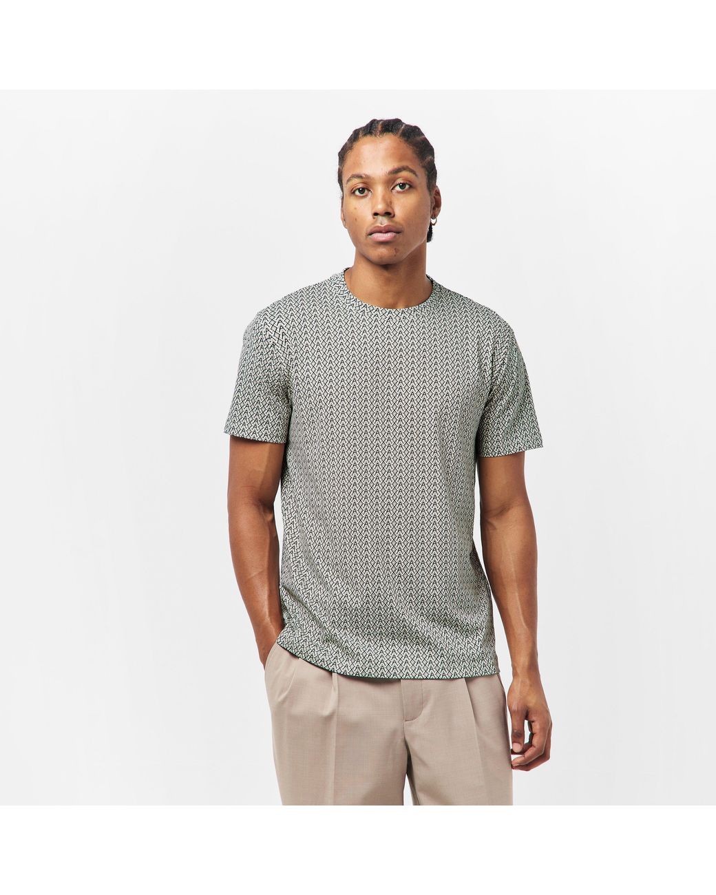 ARMANI EXCHANGE Gray Ax All Over Print T-Shirt for men