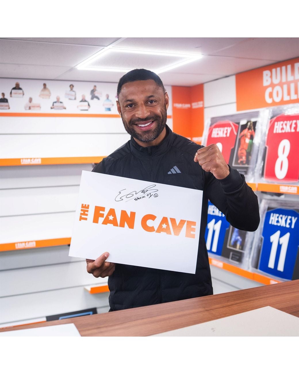 The Fan Cave Black Kell Brook Signed Glove Display
