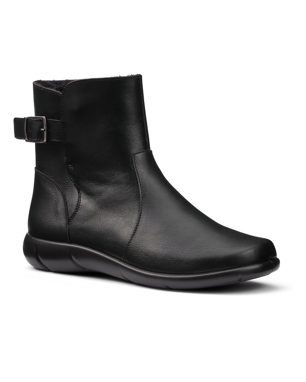 Hotter Black Rustle Standard Fit Ankle Boots