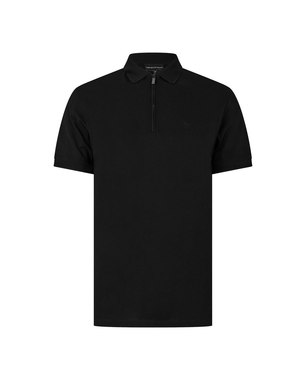 Emporio Armani Black Cotton Short-Sleeve Polo Shirt for men