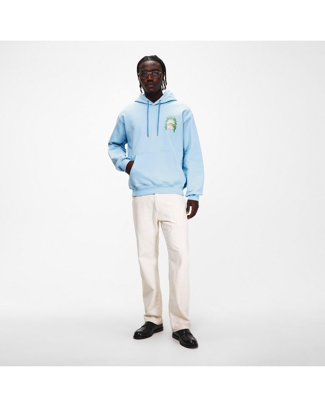 Casablanca Blue Larche Logo Over The Head Hoodie for men
