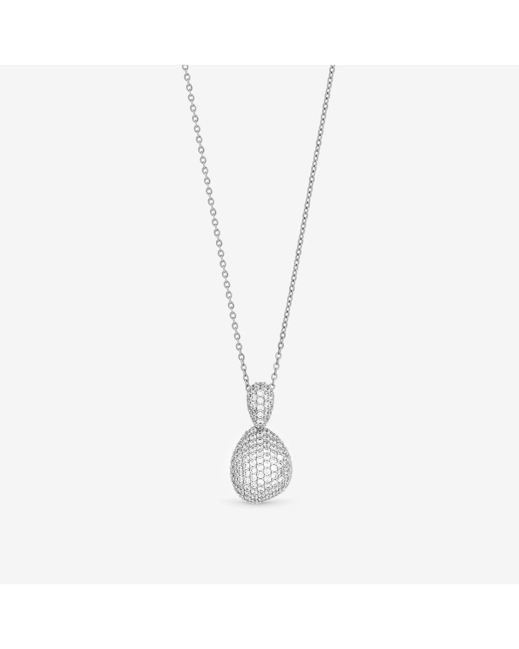 Jon Richard Green Rhodium Plated Cz Drop Dome Pendant