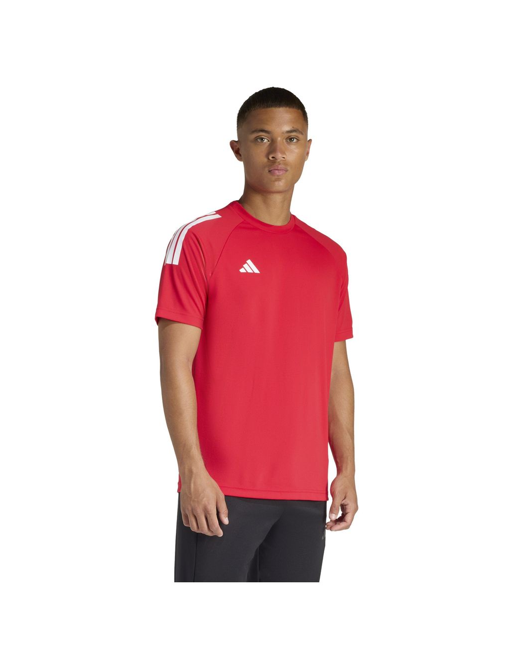 Adidas Red Classic 3 Stripe Sereno T-Shirt for men